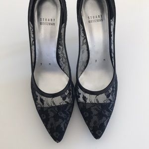 Stuart Weitzman Sheer Black Heels